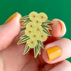 Acacia In Gold Enamel Pin
