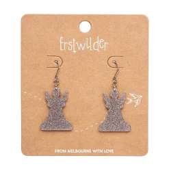 Angel Glitter Drop Earrings - Silver