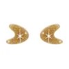 Atomic Boomerang Glitter Stud Earrings - Gold