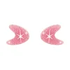 Atomic Boomerang Glitter Stud Earrings - Pink