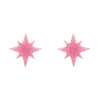 Atomic Star Glitter Stud Earring - Pink