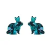 Bunny Chunky Glitter Resin Stud Earrings - Green