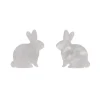 Bunny Ripple Resin Stud Earrings - White