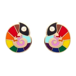 Carmel'S Colourful Chameleon Enamel Stud Earrings