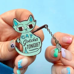 Cat Got Your Tongue Enamel Pin