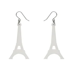 Eiffel Tower Solid Resin Drop Earrings - White