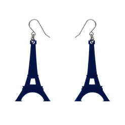 Eiffel Tower Solid Resin Drop Earrings - Blue