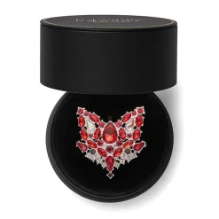 Flora Fox Face Stone Set Crystal Brooch