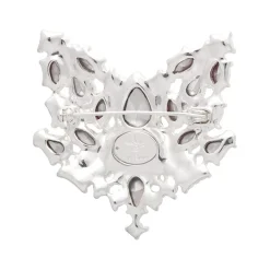 Flora Fox Face Stone Set Crystal Brooch