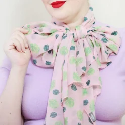 Fronds Of Fancy Monstera Large Neck Scarf