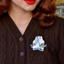Glitter And Glide Skates Brooch