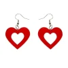 Heart Bubble Resin Drop Earrings - Red
