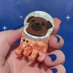 Interplanetary Pug Brooch
