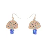 Mushroom Textured Resin Drop Earrings - Blue