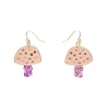 Mushroom Textured Resin Drop Earrings - Pink