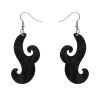 Nouveau Ripple Glitter Resin Drop Earrings - Black