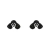 Poodle Glitter Stud Earrings - Black