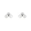 Poodle Ripple Stud Earrings - White
