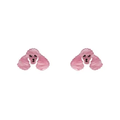 Poodle Ripple Stud Earrings - Pink