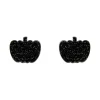 Pumpkin Glitter Resin Stud Earrings - Black