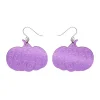 Pumpkin Magic Mirror Drop Earrings - Purple