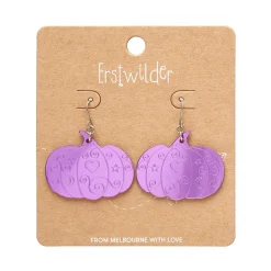 Pumpkin Magic Mirror Drop Earrings - Purple