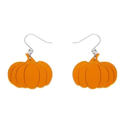 Pumpkin Mirror Drop Earrings - Orange