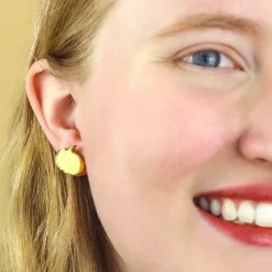 Pumpkin Patch Stud Earrings Set - Gold & Black Gingham