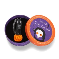 Pumpkin Time Kitty Brooch