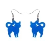 Pussy Cat Bubble Resin Drop Earrings - Blue