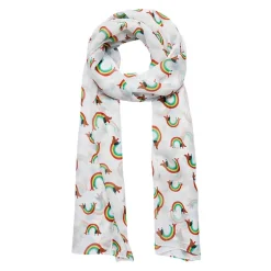 Rainbow Ruff Neck Scarf White
