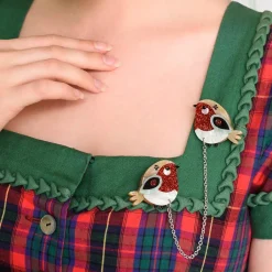 Red Robbin Cardigan Clips