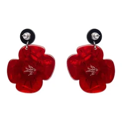 Remembrance Poppy Drop Earrings