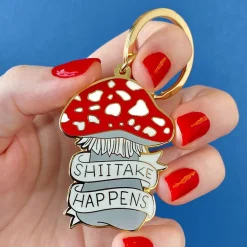 Shiitake Happens Enamel Key Charm