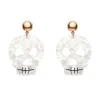 Skull Ripple Statement Earrings - White