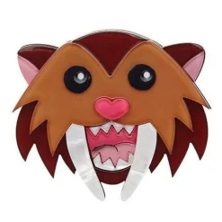 Smilodon Smiles Sabre Tooth Tiger Brooch
