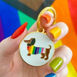 Spiffy The Supportive Dog Enamel Charm