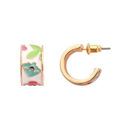 Spring To Life Enamel Huggie Earrings