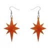 Starburst Ripple Resin Drop Earrings - Orange