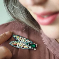 Summer Songstress Stone Set Crystal Brooch