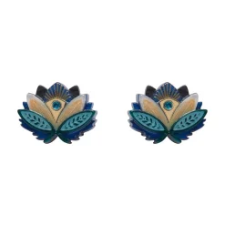 The Blue Lotus Stud Earrings