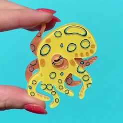 The Busy Blue-Ringed Octopus Brooch