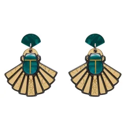 The Heart Of Egypt Scarab Drop Earrings
