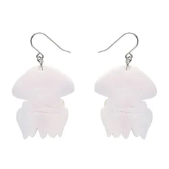 The Whimsical White Spotted Jellyfish Drop Earrings