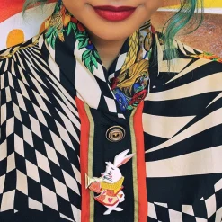 The White Rabbit Announces Brooch