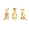 Three'S A Manner Meerkat Brooch Set
