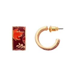 Turn A New Leaf Enamel Huggie Earrings