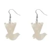Wagtail Ripple Glitter Resin Drop Earrings - Cream
