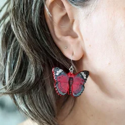 Wings Laced In Red Earrings