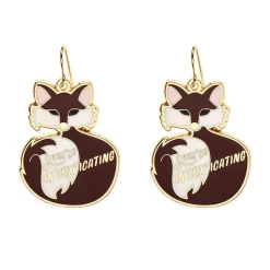 You'Re In"Fox"Icating Enamel Drop Earrings